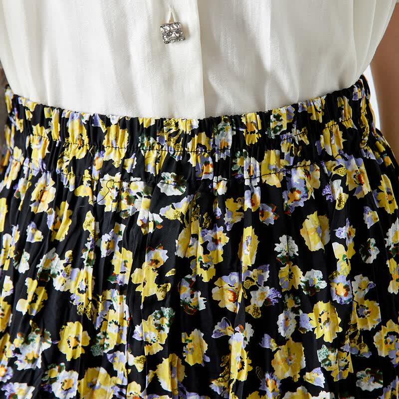 CARBAMMI Floral A-Line Midi Skirt