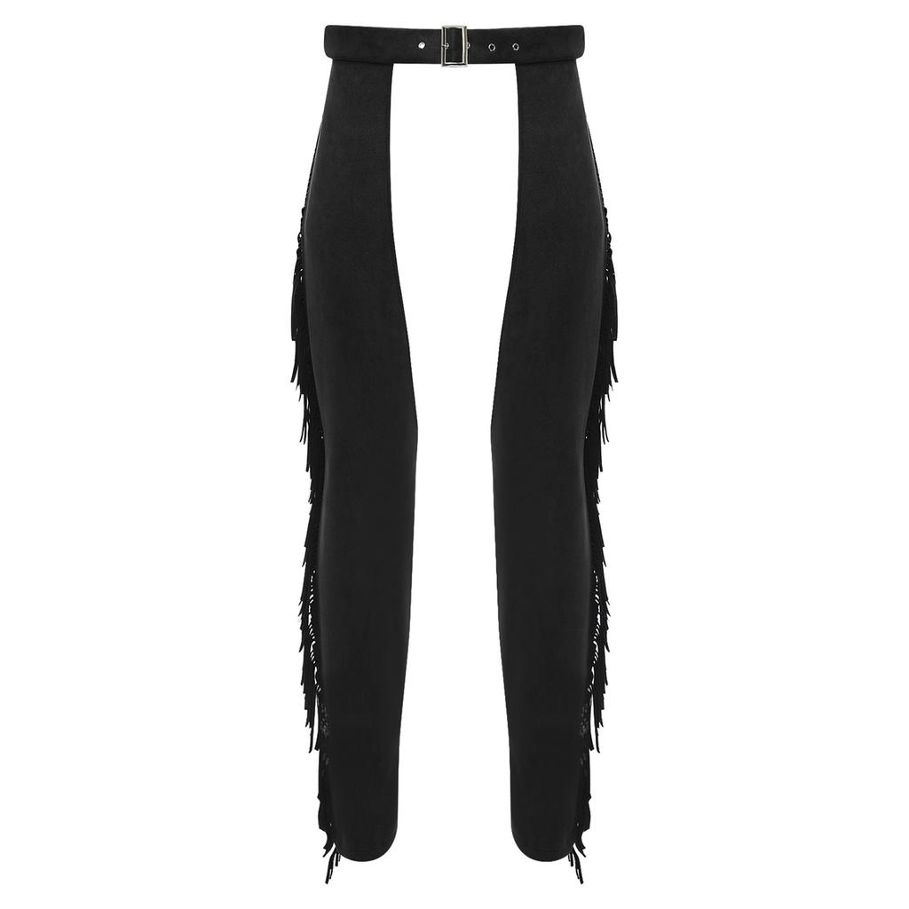 Мужские ковбойские брюки из замши с бахромой и открытым шаговым швом для костюмированной вечеринки на Хэллоуин