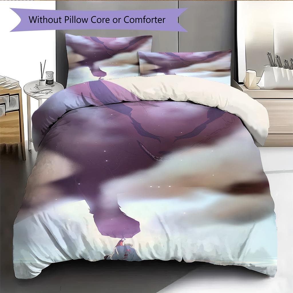 Мультяшный Узор Комплект Постельного Белья Одеяло Пододеяльник Наволочка Домашний Декор Подарок на День Рождения (1 пододеяльник + 2 наволочки, без наполнителя)