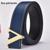Men's Korean Style Genuine Leather Belt with Smooth V Buckle