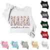 Women's Print Pullover Round Neck Drop Shoulder Long Sleeved Blouse