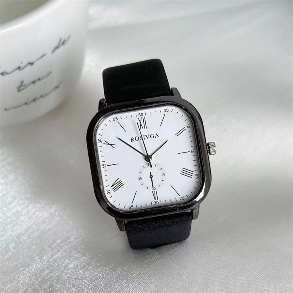 Модные квадратные часы с большим циферблатом, кварцевые, для мужчин и женщин, новые, черные, мужские наручные часы, простые спортивные парные часы, студенческие часы, подарки