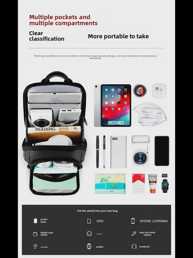 Мужская водонепроницаемая сумка CrossBorder на грудь с USB-портом для зарядки - большая вместимость, рюкзак-мессенджер на одно плечо