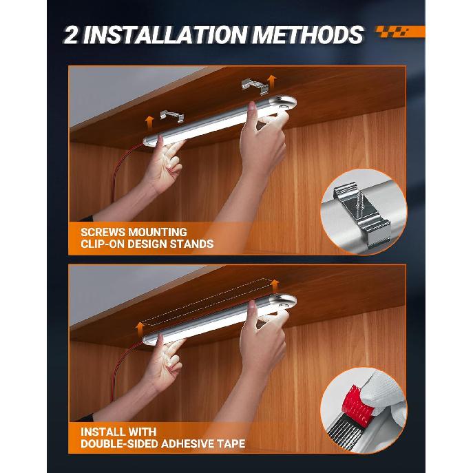 SEALIGHT 12V LED Interior Light Bar | 1500LM 8W 12v LED Light Strip 6200K White with ON/Off Switch | Camper Lights Fixture for Truck Van RV Trailer