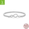 925 Sterling Silver Infinite Symbol Basic Bracelet, Creative Design Versatile Button Head Can Be Worn Alone Bracelet