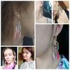 Bohemian Feather Earrings 2024 Ethnic Vintage Rainbow Colorful Beads Feather Tassle Earrings For Women Hawaiian Jewelry