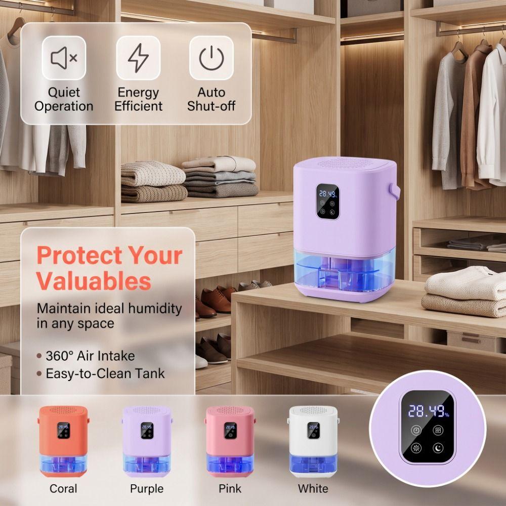 Moisture-Proof Mini Quiet Dehumidifier 1.5L Damp Eliminator Air Dehumidifier Bathroom