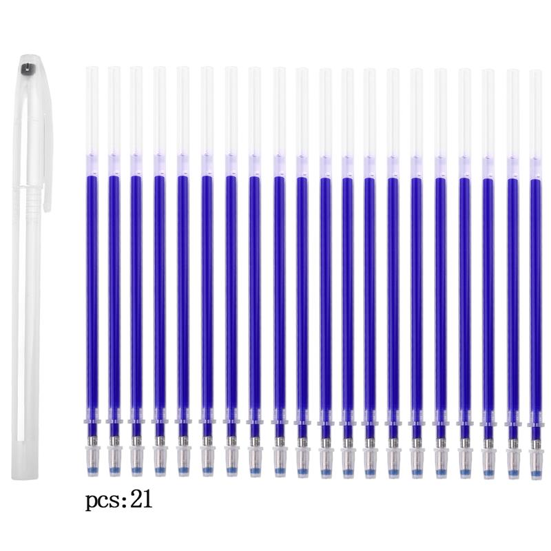 20 шт./набор Высокотемпературные исчезающие стираемые гелевые ручки Стержни Текстильные маркеры для ткани Тепловой портновский ПУ кожа Шитье