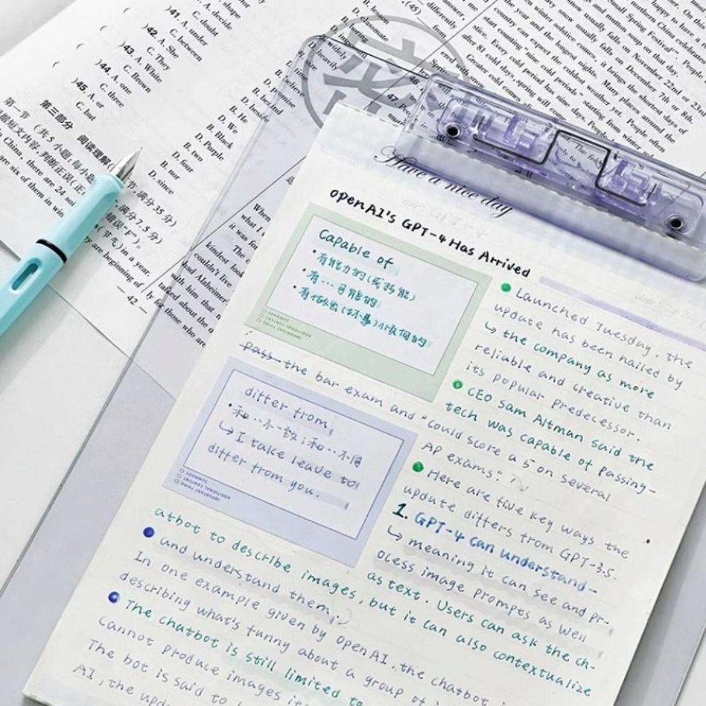 With Low Profile Gold Clip Transparent A4 Clipboard File Folder Board Clamp  File Storage