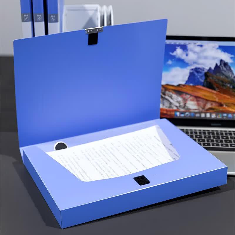 Deli A4 35mm Plastic Hook & Loop File Boxes