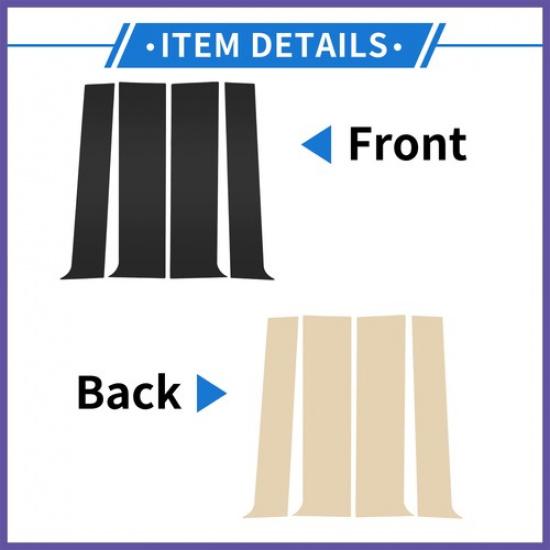4Pcs Door Pillar Window Trim for GMC Canyon 15-22 Black