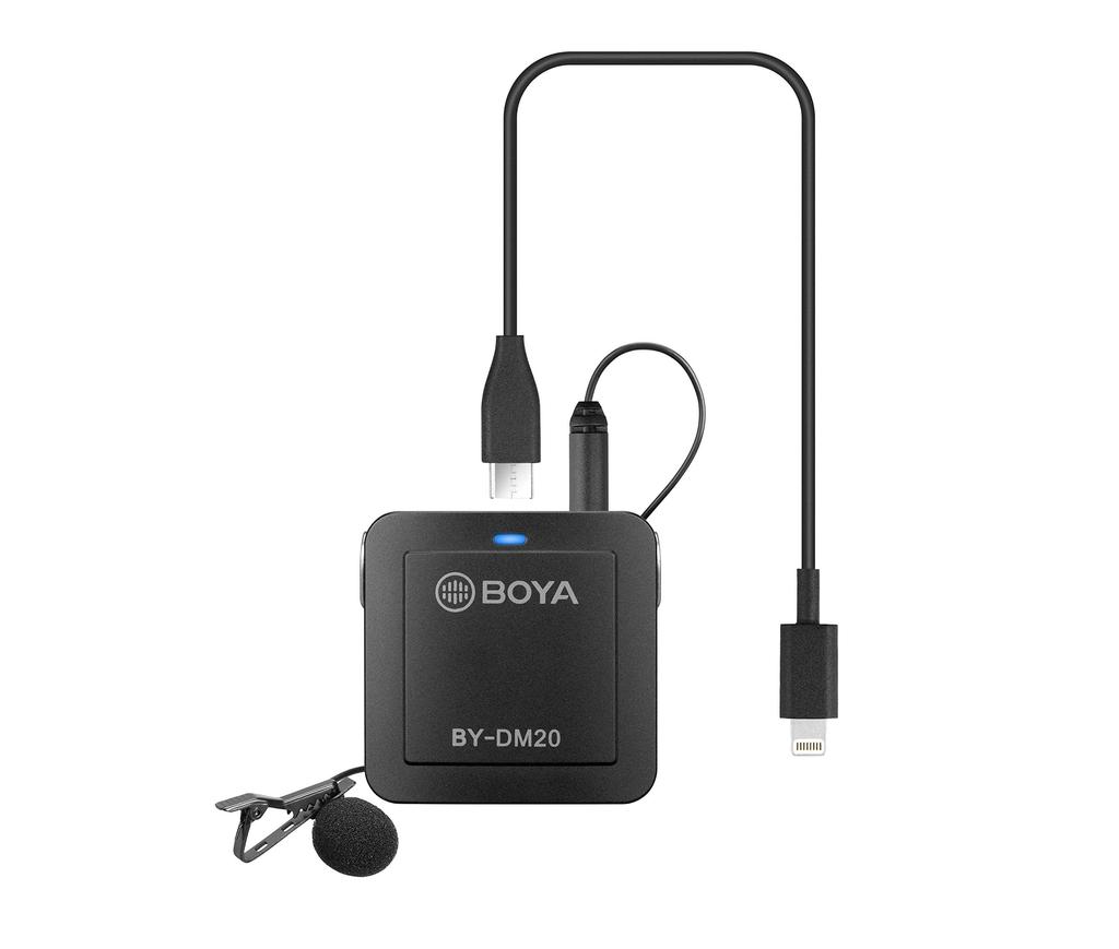 BOYA 2 Person Digital Lavalier Microphone with Output Cable for Computer Black BY-DM20 Lightning/USB-C/USB iPhone/iPad/Smartphone/Tablet/Mac/PC