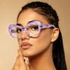 525 New Fashion Oversized Cat Eye Optical Prescription Glasses Frame Clear Computer Glasses Leopard Print for Women TR90