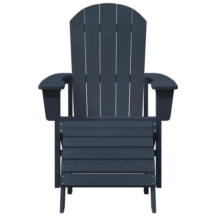 VidaXL Ensemble de Lounge Adirondack Deux Pièces Bleu Marine HDPE pour l'extérieur, design confortable à lattes 3335843