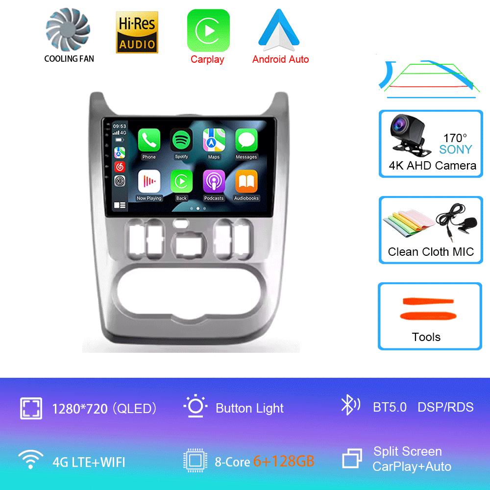 Android 14 для Renault Logan Sandero для Dacia Duster 2009 - 2017 Автомобильный мультимедиа Навигация стерео Нет 2din 2 din