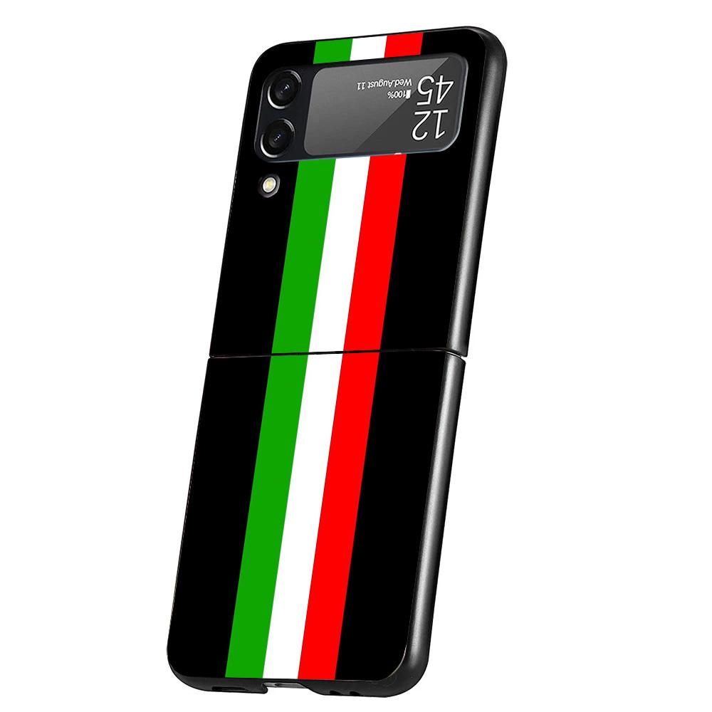 Italy Flag Cover Phone Case For Samsung Galaxy Z Flip 7 6 5 4 3 5G Flip7 Flip6 Flip5 Flip4 Flip3 Black Fundas Shell Galaxy Z Fli