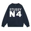 Свитшот Stu Streetwear Tour Edition с принтом букв, круглый вырез, мужской, свободный крой, хлопок, для повседневной носки