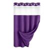 Waterproof Shower Curtain With Translucent Mesh Top And Snap On Liner Hookless Design