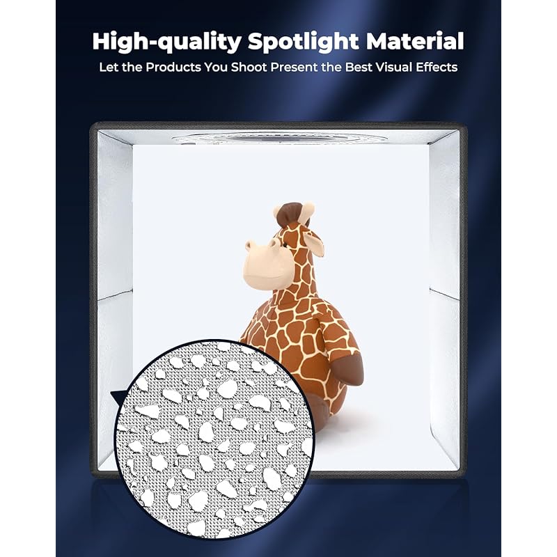 Фотобудка MUNBYN, складная, 40 см, простая, студийная фотобудка, комплект из 160 светодиодных ламп с регулируемой яркостью, световой короб, 6 фонов для фотосъемки продукции