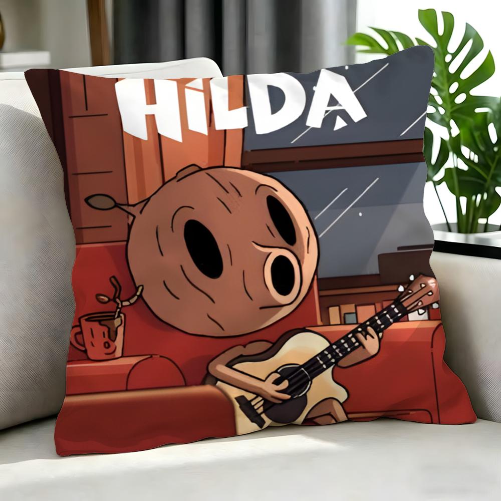 Cartoon Hilda Cushion Cover Cushion Cover Set 4Pcs 50X50 45X45 40X40 Pillowcase Decorative Sofa Home Decor