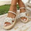 Fashion Ladies Shoes On Offer 2025 New Light Open Toe Slippers Women Outdoor Casual Weave Round Toe Flat with Plus Size Women's Sandals