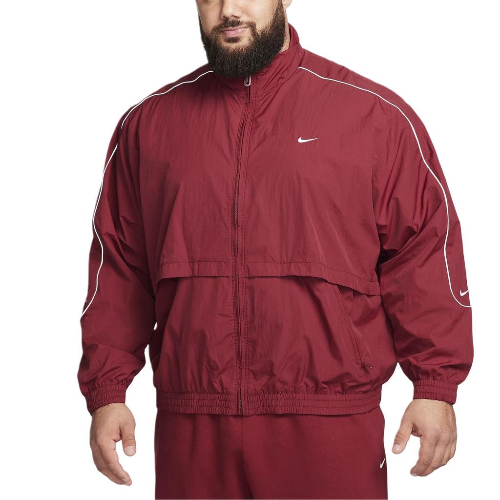 Nike Sportswear Solo Swoosh Logo Embroidered Zip-Up Stand Collar Long Sleeve Jacket Men Jackets FB8622-677