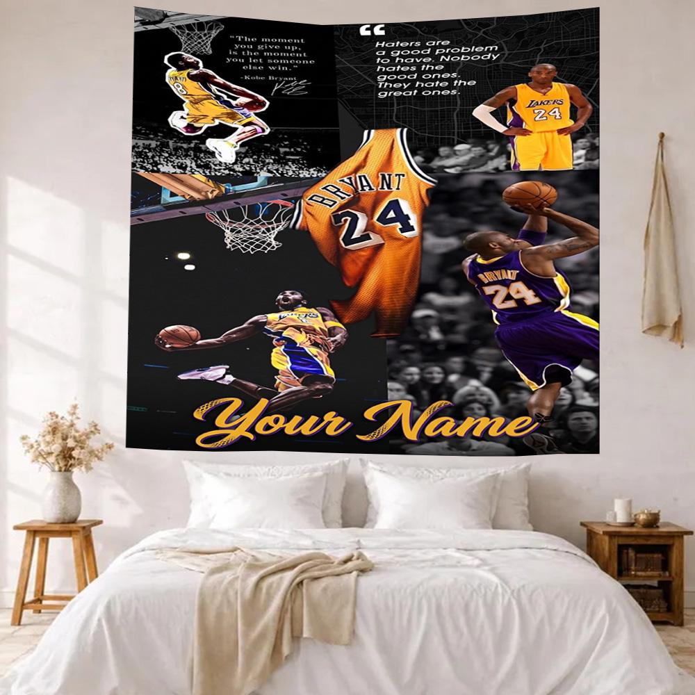 Kobe Custom Your Name Wall Decor Tapestry Art For Pet Memorial Birthdaywedding Party Backdrop Family Gift