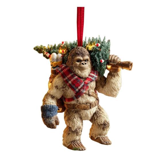 1/5Pcs Acrylic Sasquatch Hanging Decoration Home Office Christmas Tree Hanging 2D Flat Savage Wild