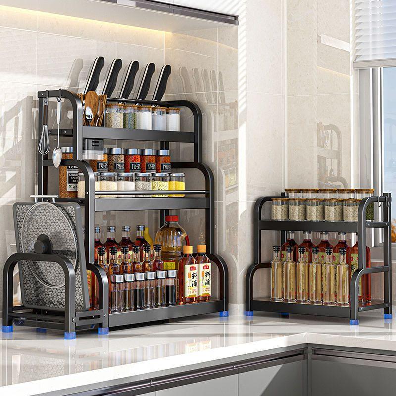 2 слоя 3 слоя Нержавеющая сталь кухонная стойка для хранения палочек для еды приправы полка органайзер нож банка бытовые принадлежности