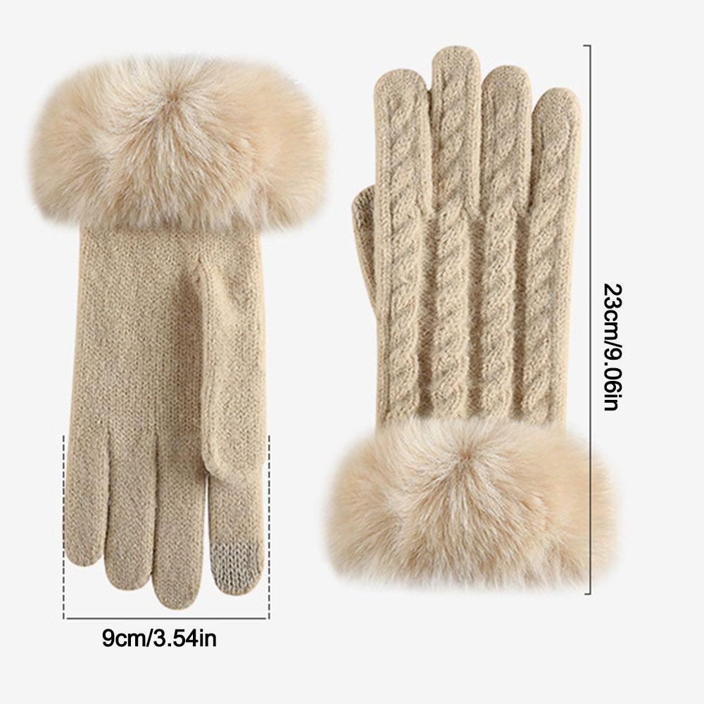Windproof Knitted Gloves Warm Outdoor Sports Gloves Fashion Cycling Gloves  for Women