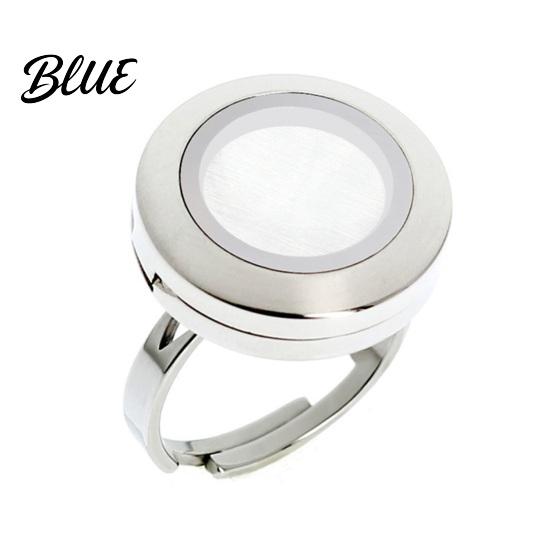 Unique Ring with Storage Box Round Photo Locket Adjustable Holds