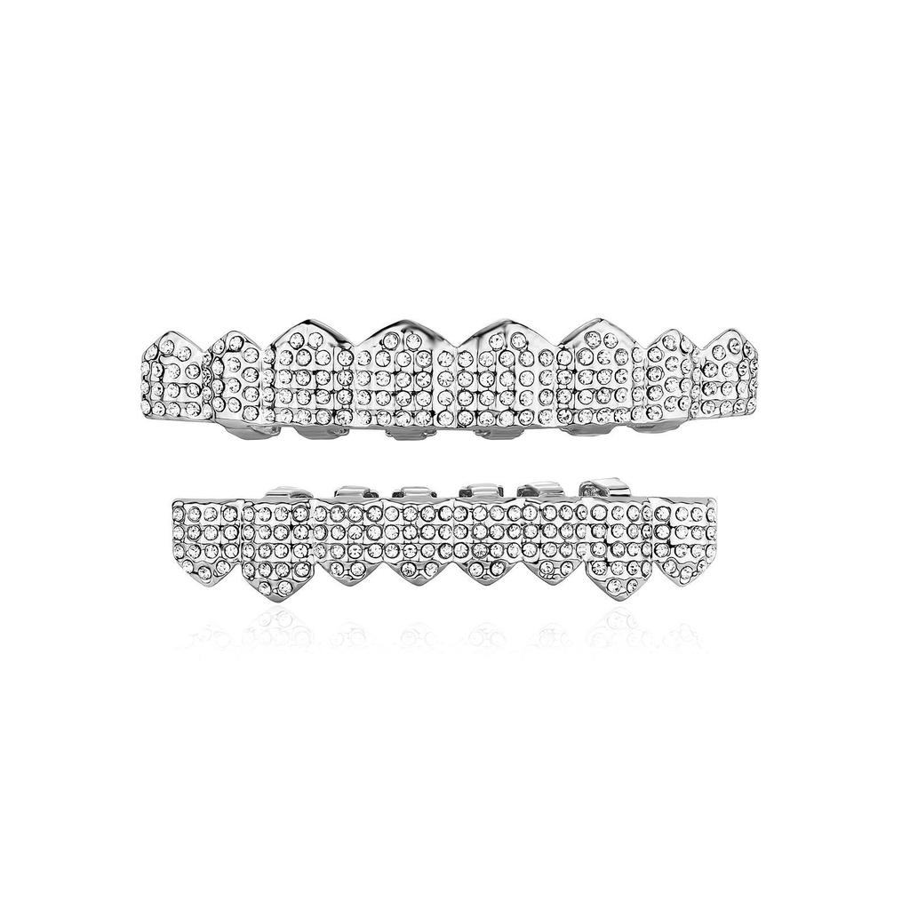 TEMU Gold-Plated Diamond-Studded Grillz Hip-Hop Tooth Jewelry