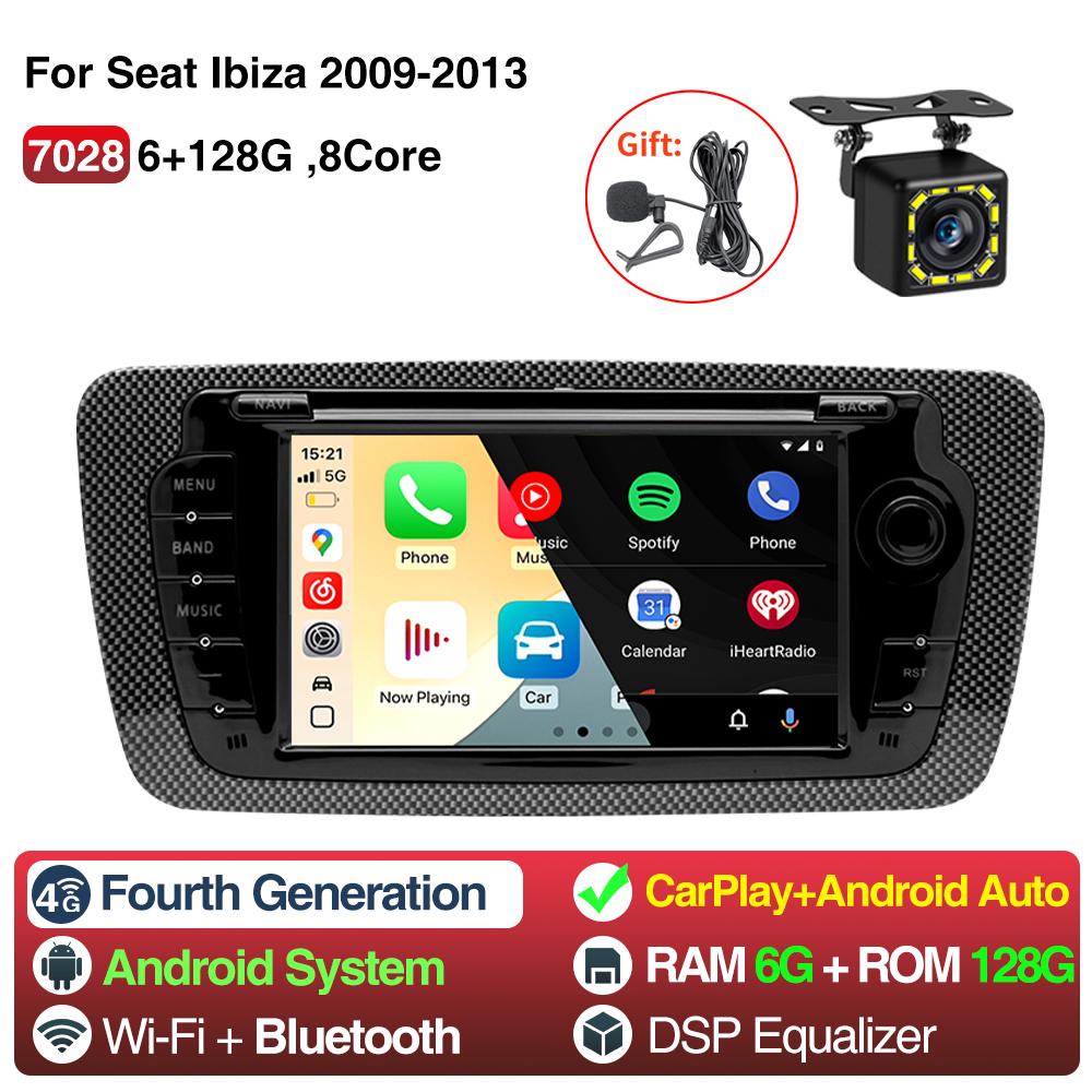 Grandnavi 7Inch Android 13 Car Radio For Seat Ibiza 6j 2009-2013 Multimedia Video Player Wireless Carplay Android Auto GPS Audio