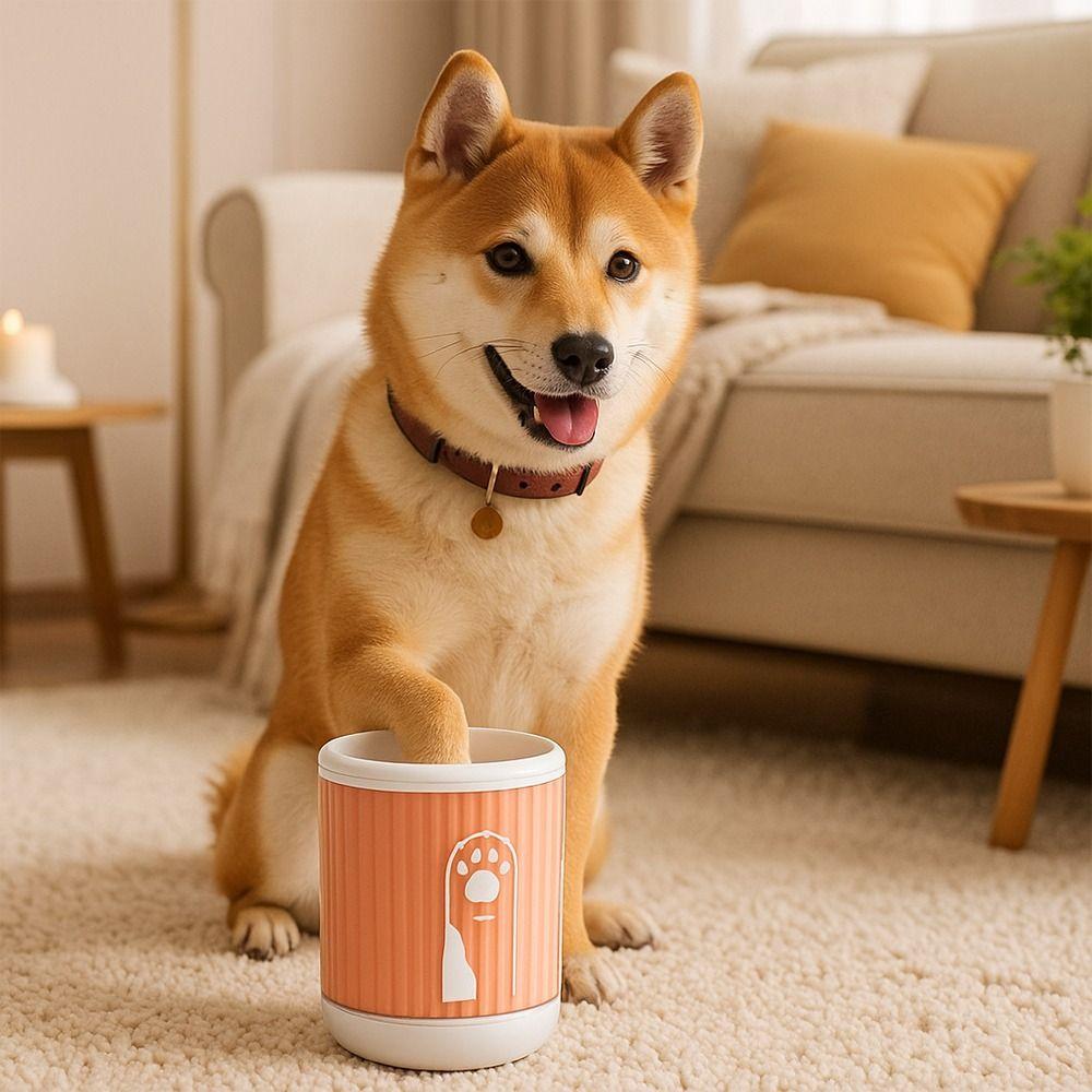 Автоматическая чашка-очиститель лап Мягкое устройство для чистки лап Товары для животных Чашка для мытья лап питомца Уход за питомцами