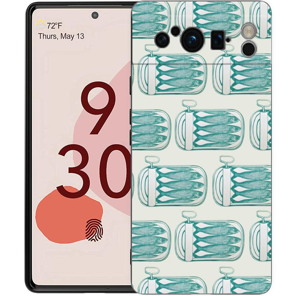 Сардины морепродукт Чехол для телефона для Google Pixel 10A 10 9 8 7 6 Pro XL 9A 8A 6A 7A 5G Мягкий ударопрочный ТПУ Черная крышка