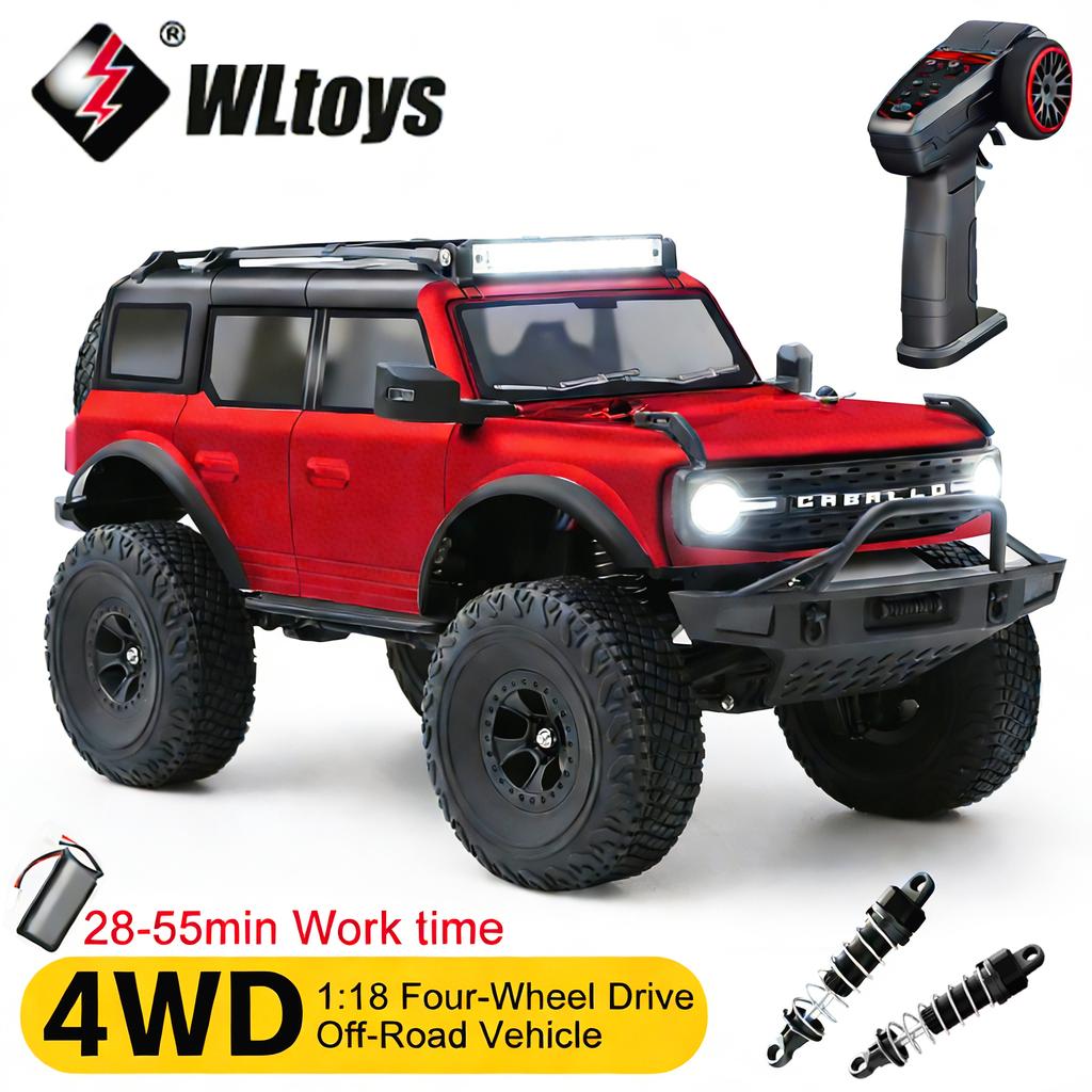 ndzsh1 Wltoys 4WD Climbing RC Car With Full-Scale Controller LED Differential and Cruise Control Outdoor Remote Control Racing Vehicle