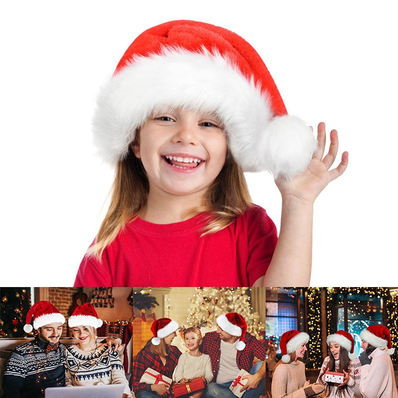 Рождественская плюшевая шапка Санта Оригинальная шапка Детский рождественский аксессуар для одежды Декор для переодевания Реквизит для Санта-Клауса Подарок Принадлежности для вечеринки