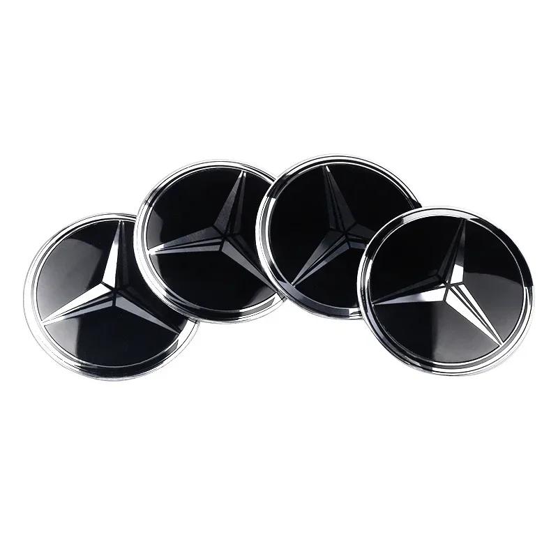 C200 E200 For Mercedes Benz 4Pcs Car Styling Wheel Hub Cap Stickera Auto Refit Accessories for Mercedes Benz Amg W203 W176 W221