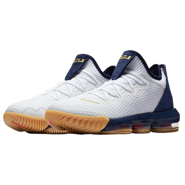 Nike Lebron 16 Low Air LeBron 16 Americana Круглый носок Нескользящие Легкие Низкие Баскетбольные кроссовки для выступлений CI2669-101