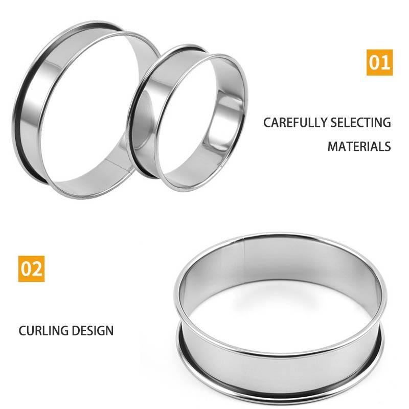 Круглая форма для печенья, форма для выпечки, кольца для маффинов, кольца из нержавеющей стали, кольца для пирогов, кольца для выпечки