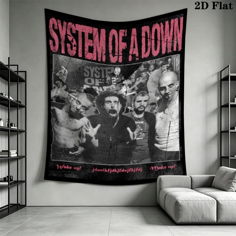 system of a down Wall Tapestry Aesthetic Wall Hanging Printed Fabric Blanket Decorative Tapestries for Bedroom Living Room Home Decor