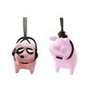 Mini Auto Rearview Mirror Pendant Cute Swing Pig with Sunglasses Plastic Cool Pink Piggy for Creative Animal Shape