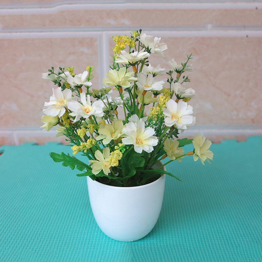 Мини-украшения для вечеринок, имитация бонсай, искусственные растения, цветы, горшечные шелковые хризантемы