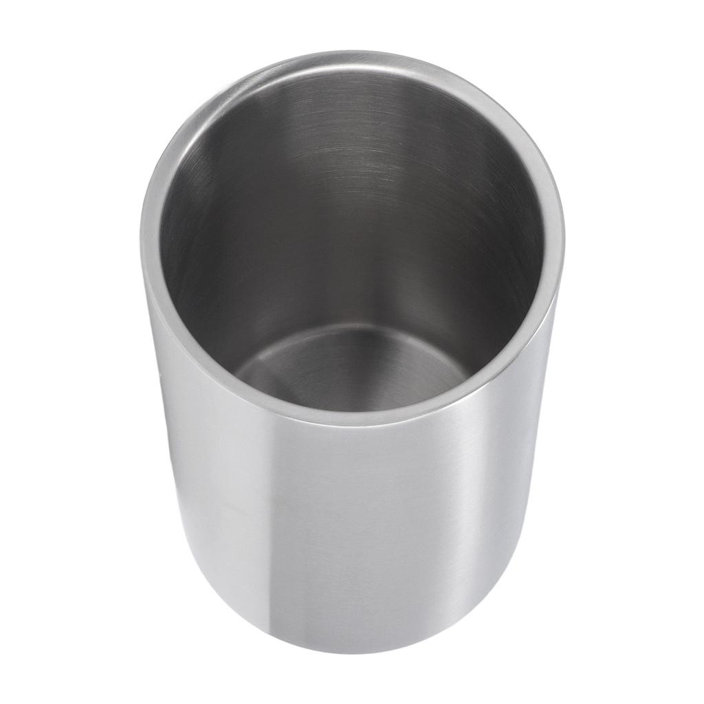 Wine Bucket Slim Straight Shape Silver Double Stainless Steel Contemporary Style Wine Bottle Cooler