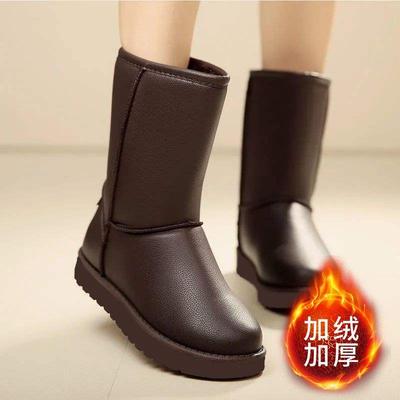 Интернет-знаменитость женские зимние сапоги бархатные утолщенные большие хлопковые туфли теплые от холода высокие сапоги водонепроницаемые супер мягкие туфли-хлебушки