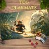 Knight Mouse & White Cat Zoned MTG Commander Playmat Magic The Gathering DeskMat 600x350MM Non-Slip Rubber Trading Card Game Pad