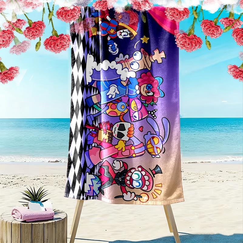 The Amazing Digital Circus Beach Towel Suitable for Travel, Outdoor Activities, Swimming Pools, Yoga, Surfing, Camping, Hiking, Gym