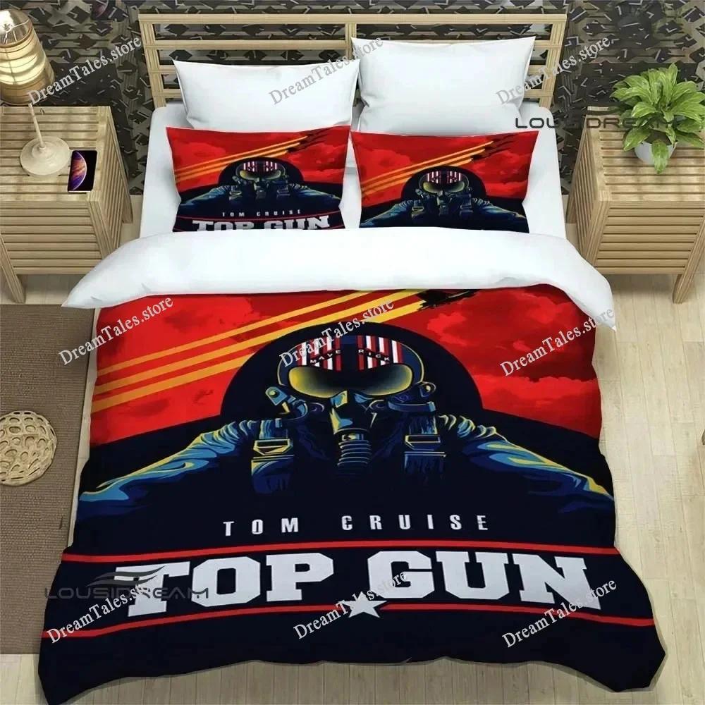 Постельное белье с принтом Top Gun Изысканный комплект постельных принадлежностей Комплект с пододеяльником Комплект с одеялом Постельное белье Роскошный подарок на день рождения741