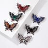 Women Brooch Retro Hollow Butterfly Shape Rhinestone Decor Anti-slip Wear-resistant Suit Coat Collar
