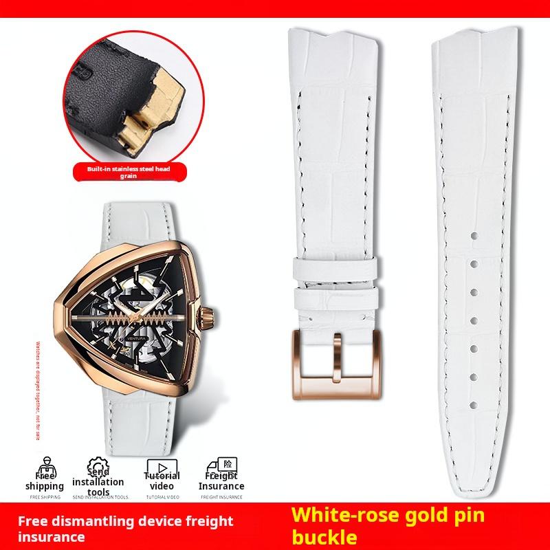Для Hamilton VENTURA Presley 80-летие H24535331/H24525331/H24585331 Кожаный ремешок Браслет для часов мужской Черный Коричневый Браслет